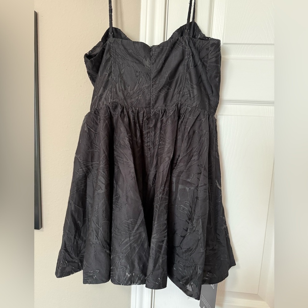 Astr Linelly Jacquard Bustier Skater Dress in Black - Picture 4 of 8